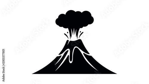 Volcano Eruption Icon Simple Lava Mountain