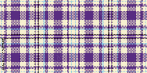 Daisy vector background check, order plaid pattern texture. Deep fabric tartan seamless textile in light and violet colors.
