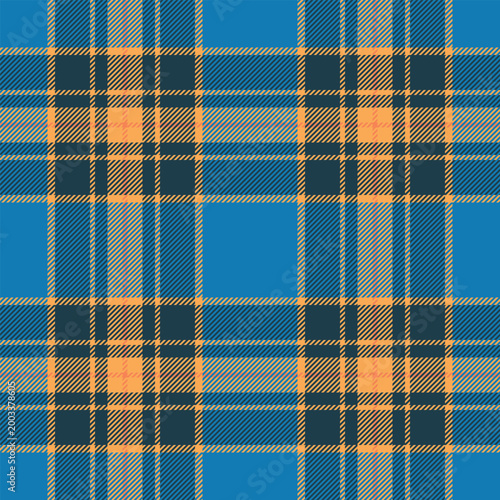 Advertising background seamless pattern, mix vector fabric texture. Newborn check textile tartan plaid in dark and cyan colors.