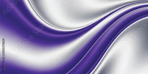 Elegant abstract smooth purple and white silk fabric waves with abstract background gradient backdrop creative artistic wallpaper contrast material movement