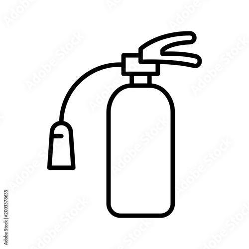 Fire extinguisher icon. Industry and fire safety line symbol. Black and white.