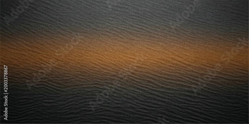 Dark grey rippled texture with warm orange light glow across center background abstract metallic gradient horizontal artistic atmospheric backdrop minimalist contrast shimmering
