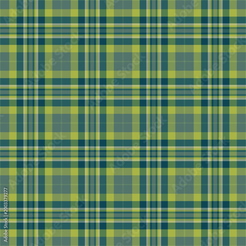 Elementary check pattern textile, layer background seamless tartan. Preppy fabric plaid texture vector in green and pastel colors.