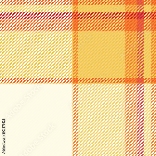 Row plaid background vector, new tartan textile pattern. Gift card seamless check fabric texture in amber and cornsilk colors.