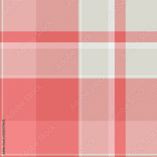 Mens shirt pattern seamless textile, unique texture check plaid. Repetitive background vector fabric tartan in red and white colors.