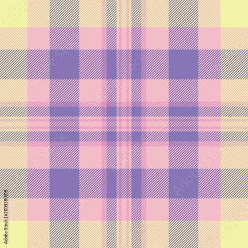 Artwork tartan fabric plaid, part texture check pattern. Romance textile seamless vector background in light and indigo colors.
