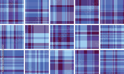 Rustic plaid pattern set for craft packaging. Earth toned tartan designs elevate handmade goods presentation. Seamless vectors repeat naturally.