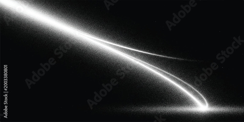 Abstract flowing light path in dark space with abstract particle luminous background technology creative illumination darkness minimalist composition