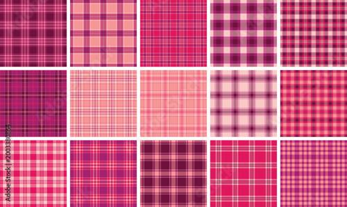 Vintage tartan plaid pattern set with seamless repeat. Ideal vector background for fabric, apparel design, retro branding, wrapping paper, stationery, and digital or print use.