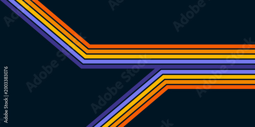 Minimal retro background with colroful stripes. Eps10 vector.