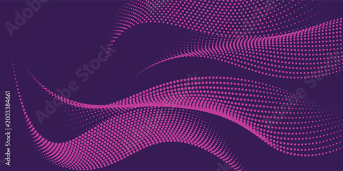 Modern colored poster for sports. Wave with dots created using blend tool. Abstract vector style. dots and particles.