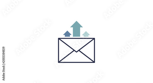 a simple icon of an envelope with arrows.