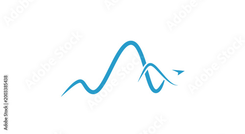 a blue wave design on white background.