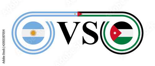 concept between argentina vs jordan. vector illustration isolated on white background
