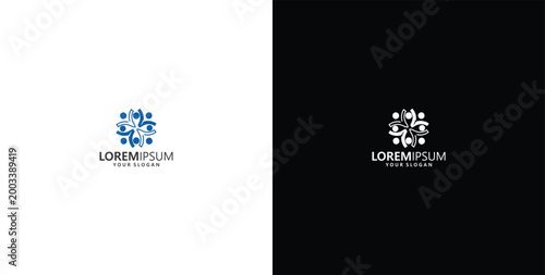 Modern abstract human connection logo design illustrating unity, collaboration, and community spirit for businesses and partnerships, presented in a clean graphic form