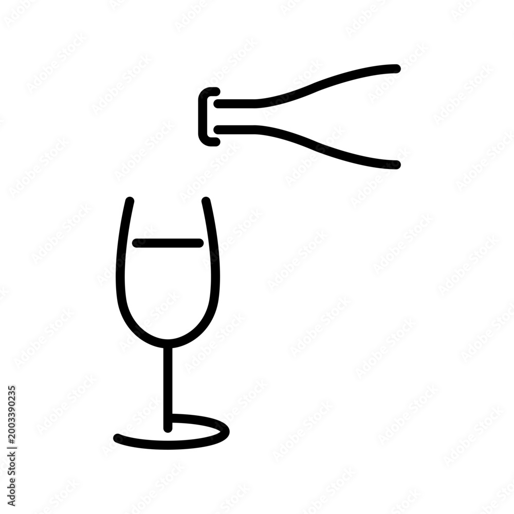 Fototapeta premium Wine production icon. Industry and winery line symbol. Black and white.