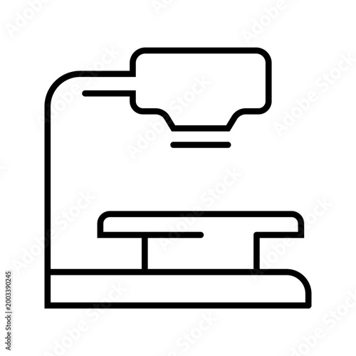 X ray machine icon. Healthcare and radiology line symbol. Black and white.