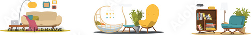 People sitting on a couch and chairs in a living room with furniture and plants