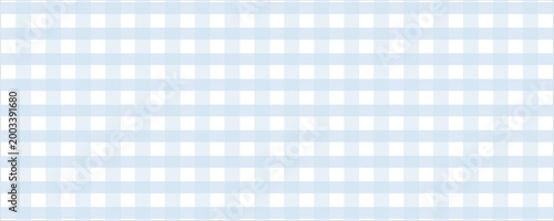 Classic Light Blue and White Gingham Pattern Background, Two-Tone Pastel Plaid Design for Fabric, Textile, Wallpaper and Picnic Decor.
