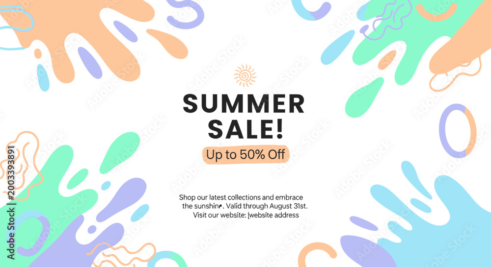 Obraz premium Summer sale banner with colorful splashes.