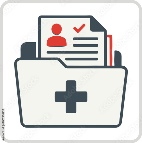 Medical folder with patient profile and checklist inside