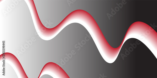 Foto A vibrant, flowing ribbon of color gracefully curves against a smooth, grayscale gradient backdrop