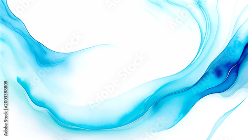 Vector Abstract flowing teal and aqua gradients paint ethereal dreamscape, evoking tranquility and fluid motion, suggesting movement, grace and serenity.