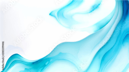 Vector Captivating blend of turquoise and cyan hues creates flowing visual, evoking sense of fluidity, serenity, ethereal quality.