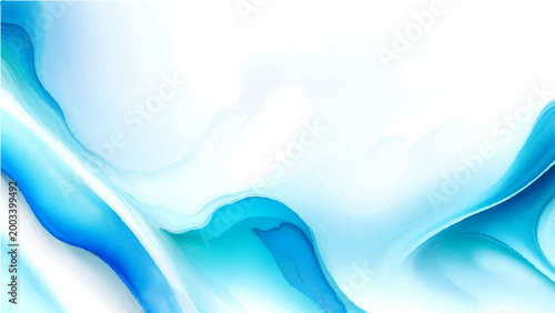 Vector Abstract swirling liquid, capturing fluidity and dynamism, evokes ethereal feel with gradient azure and cerulean hues, conveying tranquil and soothing aesthetic.