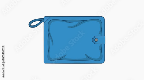 A stylized illustration of a vibrant blue wallet, presented in a clean and graphic design, ready to hold essential items.