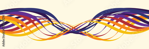 Abstract colorful 70s background vector. Vintage retro wallpaper with rainbow stripes and wavy lines. A 1970 color illustration suitable for posters, banners, decorative items and wall art.eps,10