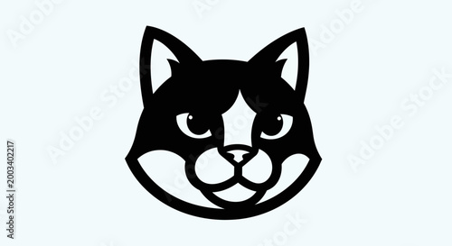 Photography Black and white cat face illustration