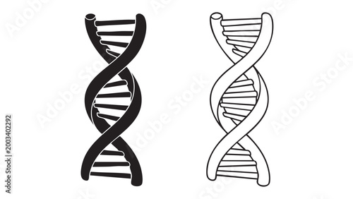 Double helix dna strand vector design elements
