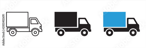 Delivery Truck Logistics Icon Set