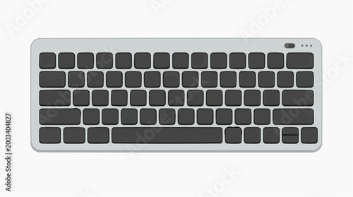 An elevated, close-up shot of a modern, sleek keyboard, set against a pristine backdrop, perfectly encapsulates the essence of contemporary technology.
