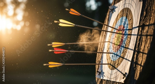 Archery Target with Arrows.