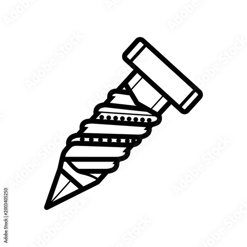 Black and white push pin icon isolated on white background vector illustration