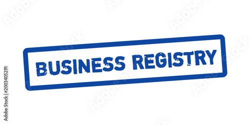 фотографія Business Registry Stamp Blue Grunge Style – Company Registration Label, Corporat