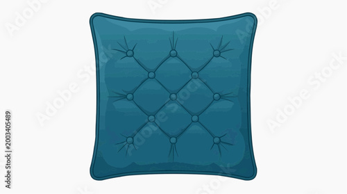 A single turquoise pillow, a touch of elegance and comfort, it's inviting. 