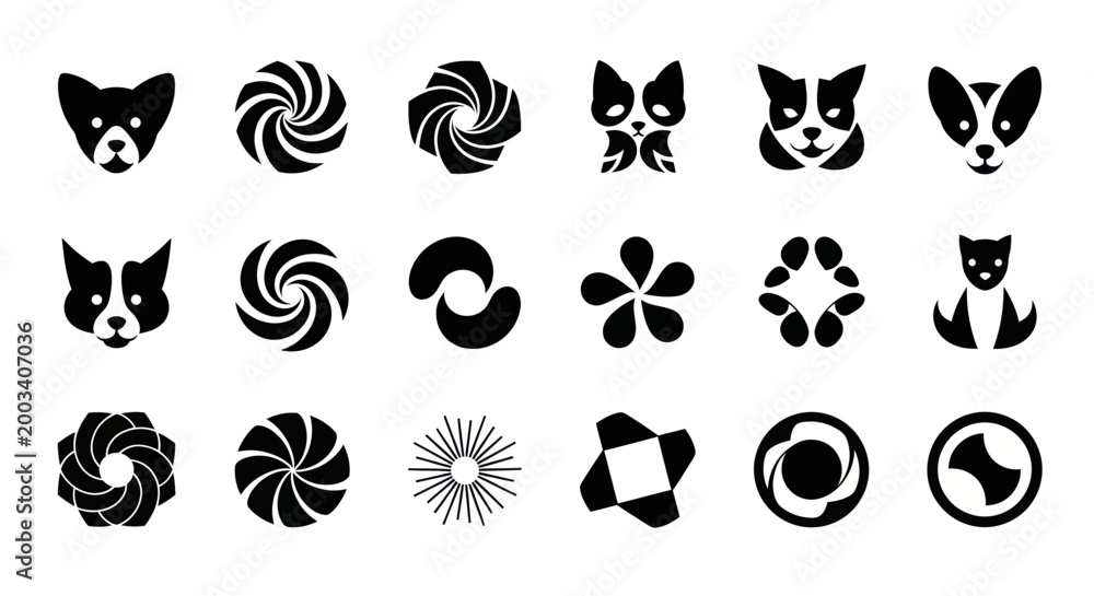 Obraz premium Abstract graphic elements black and white