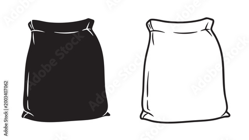 Paper sack storage bag vector icon