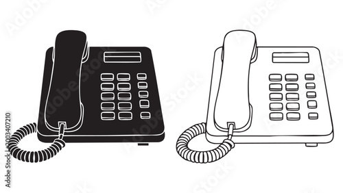 Office landline desk phone vector