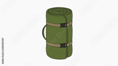A tightly rolled sleeping mat, ready for outdoor adventures, symbolizing the journey.