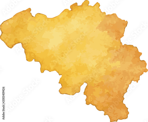 Vector watercolor illustration of map of  