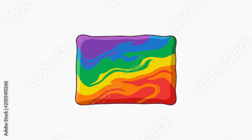 A vibrant abstract rainbow flag design, representing inclusivity and diversity, radiates with bold, flowing colors, expressing themes of freedom, support and unity.