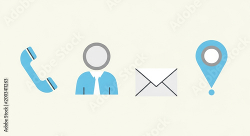 Contact Information Icons Phone Person Mail Location.