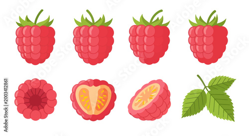 Fresh raspberries isolated on white