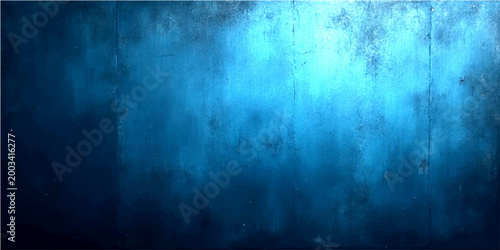 Vector Abstract moody blue gradient textured background with faded concrete wall of deep water reflection.