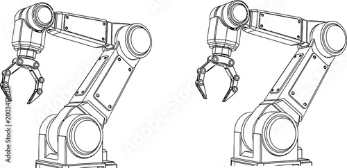 Robotic arm industrial robot illustration