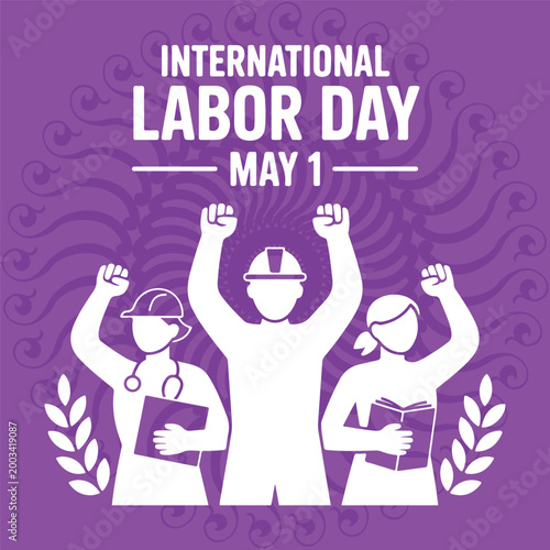 Happy international workers right day vector image design.